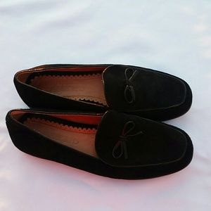 Land's End Women's Black Leather Slip-on Laofer